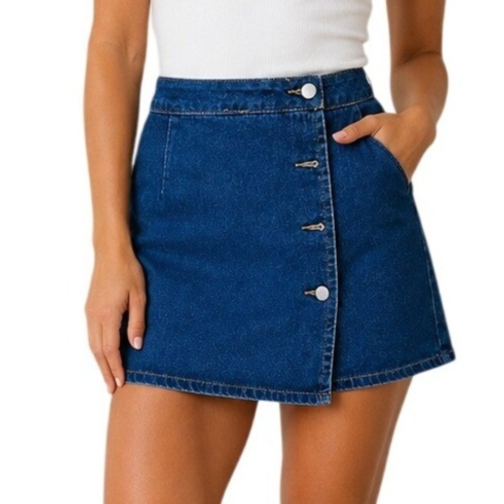 Dark Wash High Waist Jean Skirt Women's Small